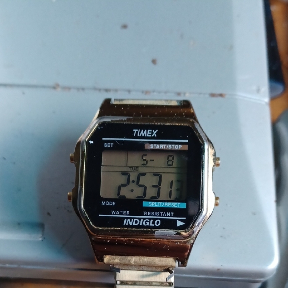 Timex Gold-Tone Digital Watch with Indiglo